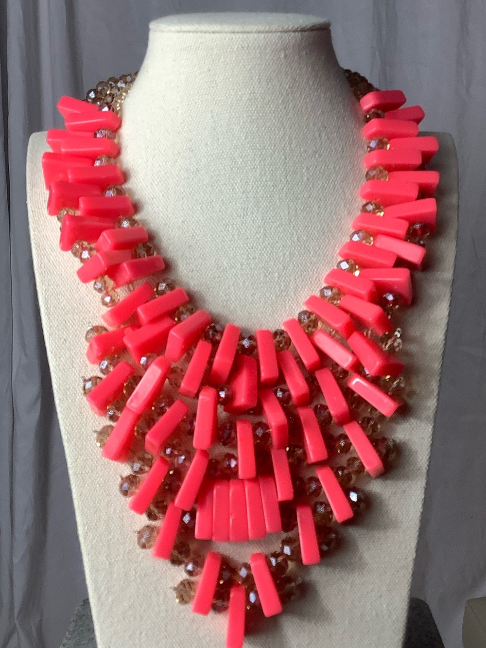 Amrita Singh Neon Pink Multi-Strand Statement Necklace